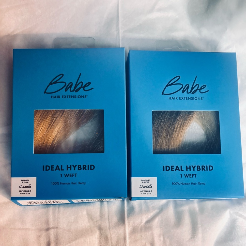 2 brand new packs of Babe Hair Extensions Ideal Hybrid weft -Danielle Bayalage